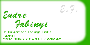 endre fabinyi business card